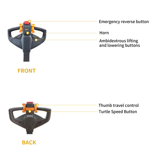 Full Electric Walkie Stacker 3300lbs Cap. (Fixed Legs. 118" Lifting) SKU: AL-3034
